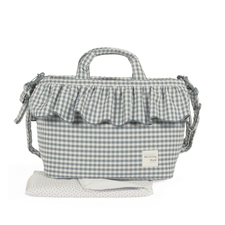 **PRE ORDER** Luiertas Praliné Vichy Matcha - Blauw | Walking Mum