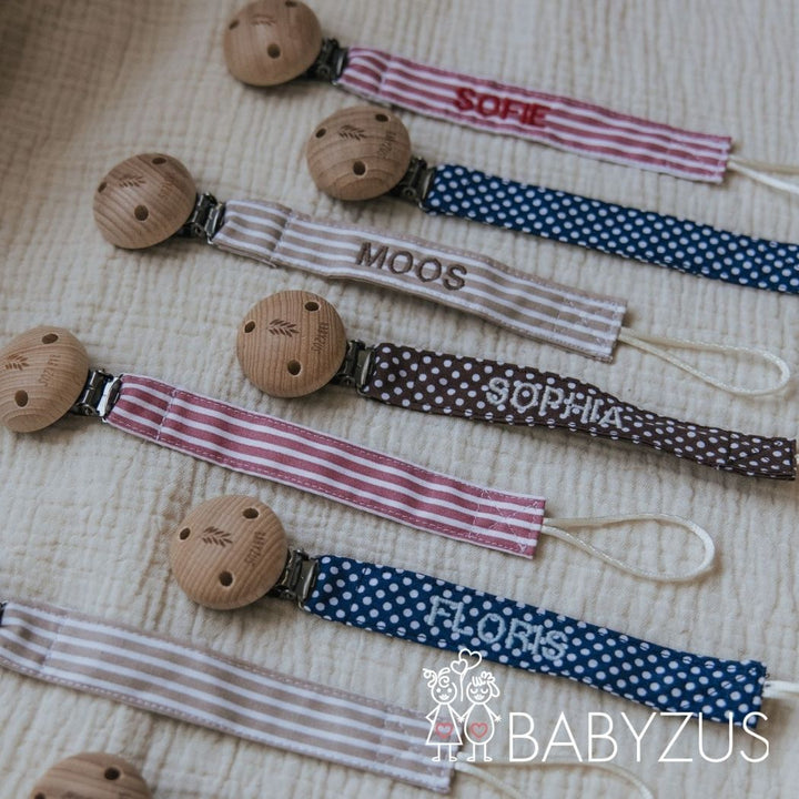 Speenkoord met naam | Paris Chic | Stip Bruin