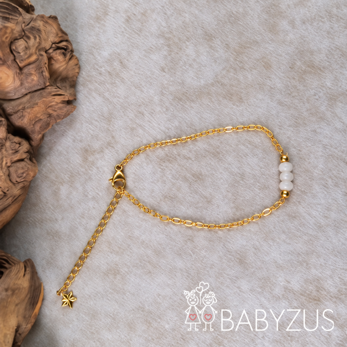 Pre Order - Zwangerschaps armband | Wit agaat edelsteen
