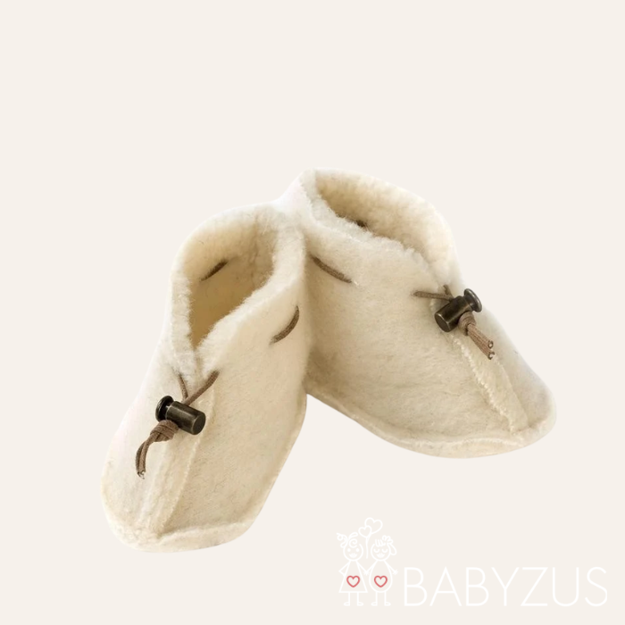 Wollen slofjes Alwero | Naturel | Babyzus