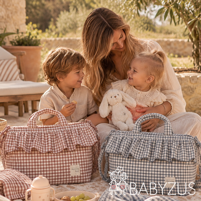 **PRE ORDER** Luiertas Praliné Vichy Matcha - Blauw | Walking Mum